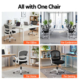 Northam black and white mesh office chair with flip up armrests and nylon base