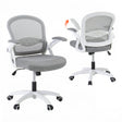 Northam grey and white mesh office chair with flip up armrests and nylon base