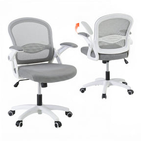 Northam grey and white mesh office chair with flip up armrests and nylon base