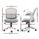 Northam grey and white mesh office chair with flip up armrests and nylon base