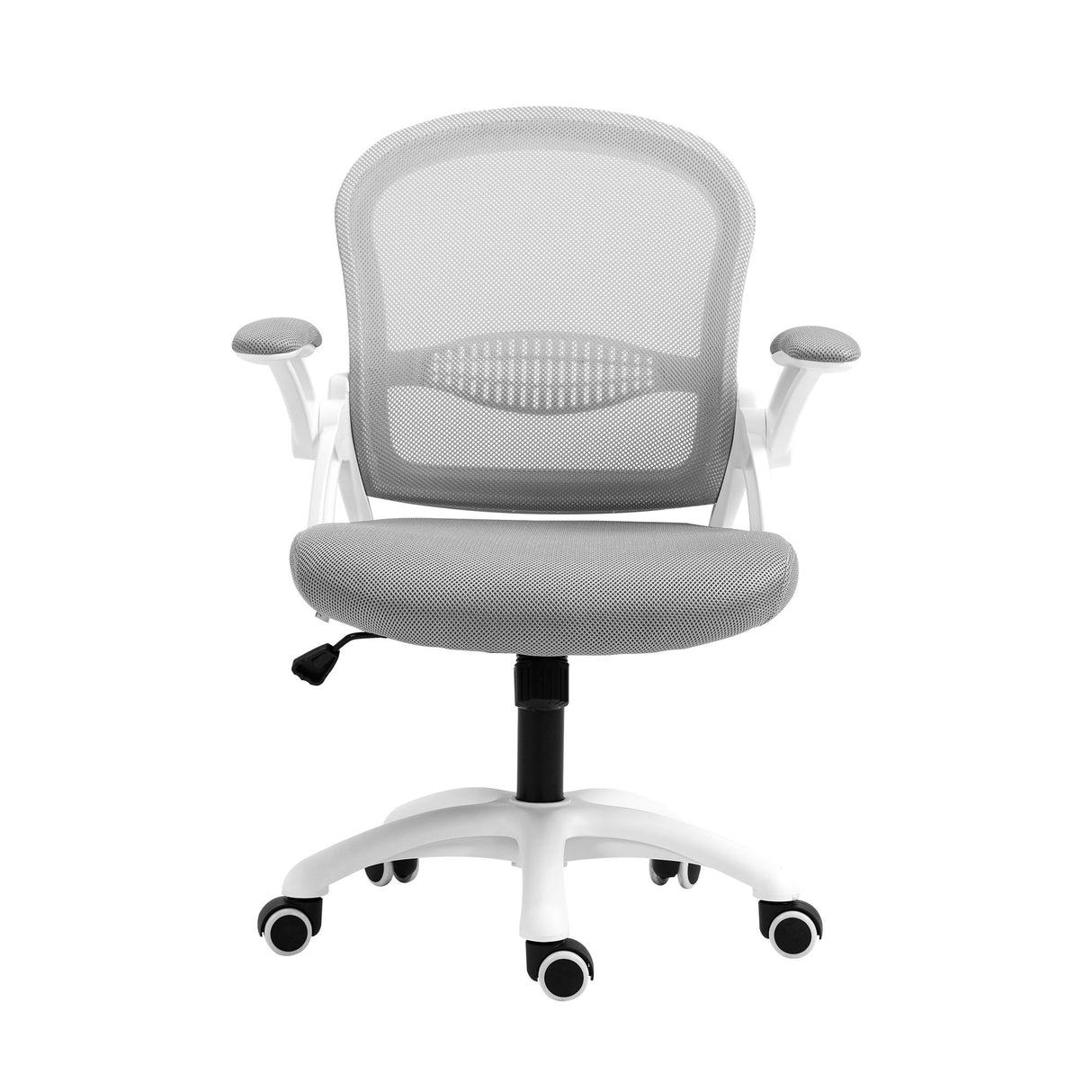 Northam grey and white mesh office chair with flip up armrests and nylon base