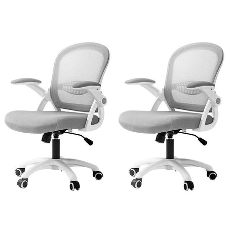 Northam grey and white mesh office chair with flip up armrests and nylon base