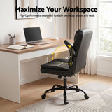 Toodyay black faux leather executive office chair with high back and metal base