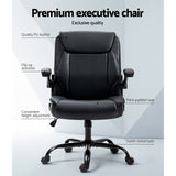 Artiss Black Mid-Back Executive Office Chair Contoured Design — Allure Home Collections