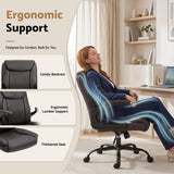 Toodyay brown faux leather executive office chair with high back and metal base