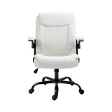 Toodyay white faux leather executive office chair with high back and metal base