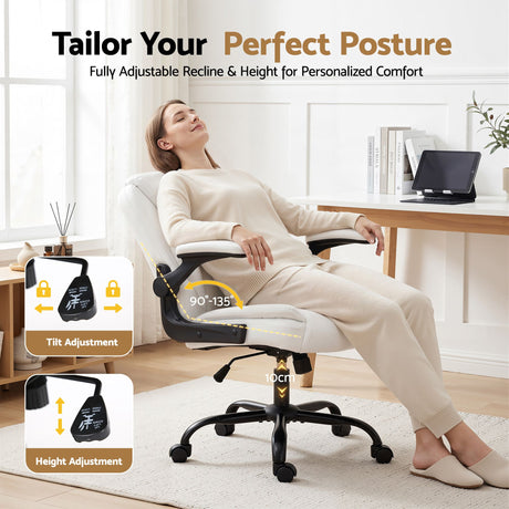 Toodyay white faux leather executive office chair with high back and metal base