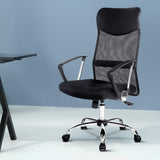 Artiss High-Back Mesh and Faux Leather Office Chair Black — Allure Home Collections