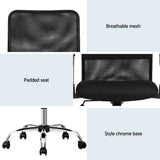 Artiss Mid Back Mesh Office Chair - Black