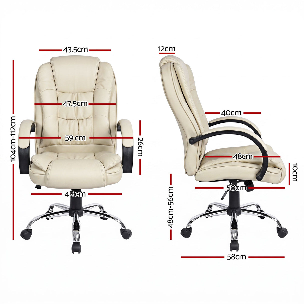 Margaret River beige faux leather executive office chair