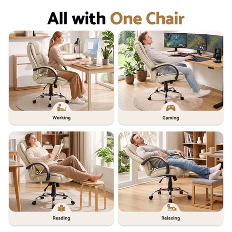 Margaret River beige faux leather executive office chair