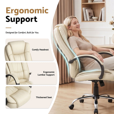 Margaret River beige faux leather executive office chair