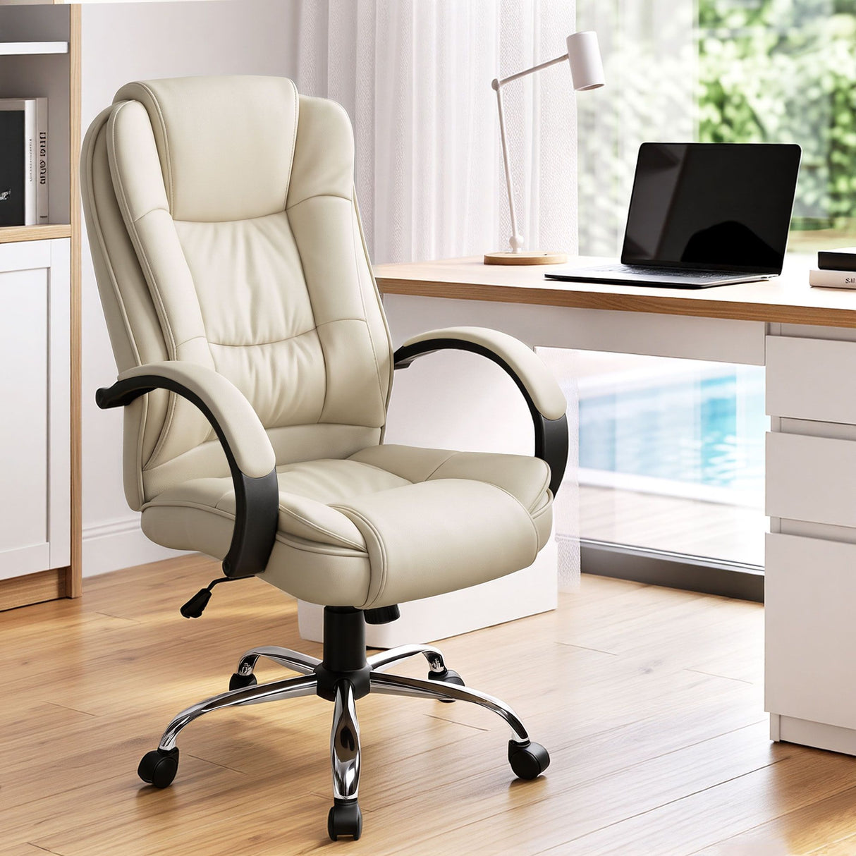 Margaret River beige faux leather executive office chair