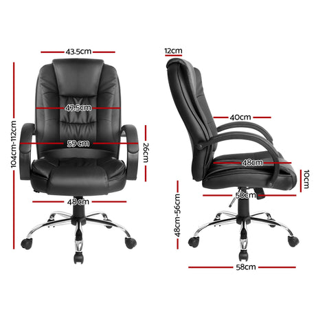 Margaret River black faux leather executive office chair