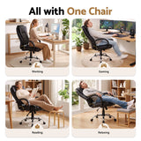 Margaret River black faux leather executive office chair