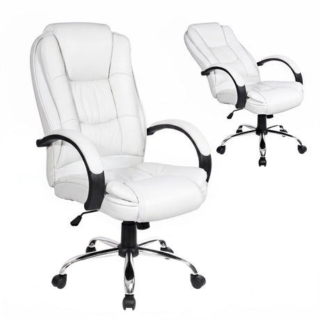 Margaret River white faux leather executive office chair