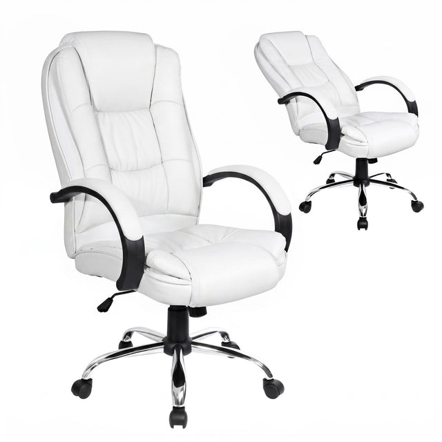 Margaret River white faux leather executive office chair