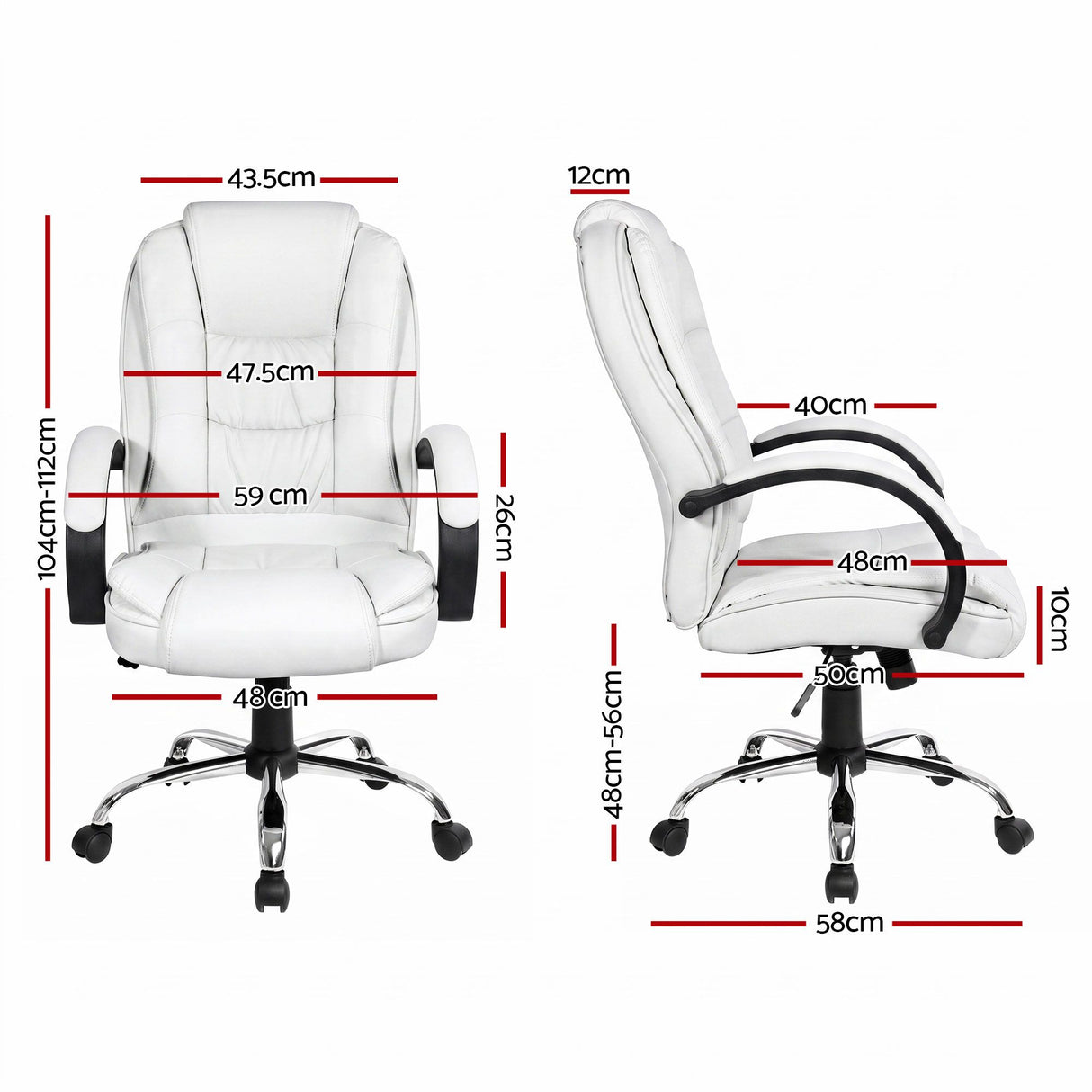Margaret River white faux leather executive office chair