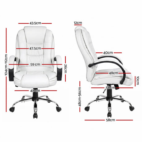Margaret River white faux leather executive office chair