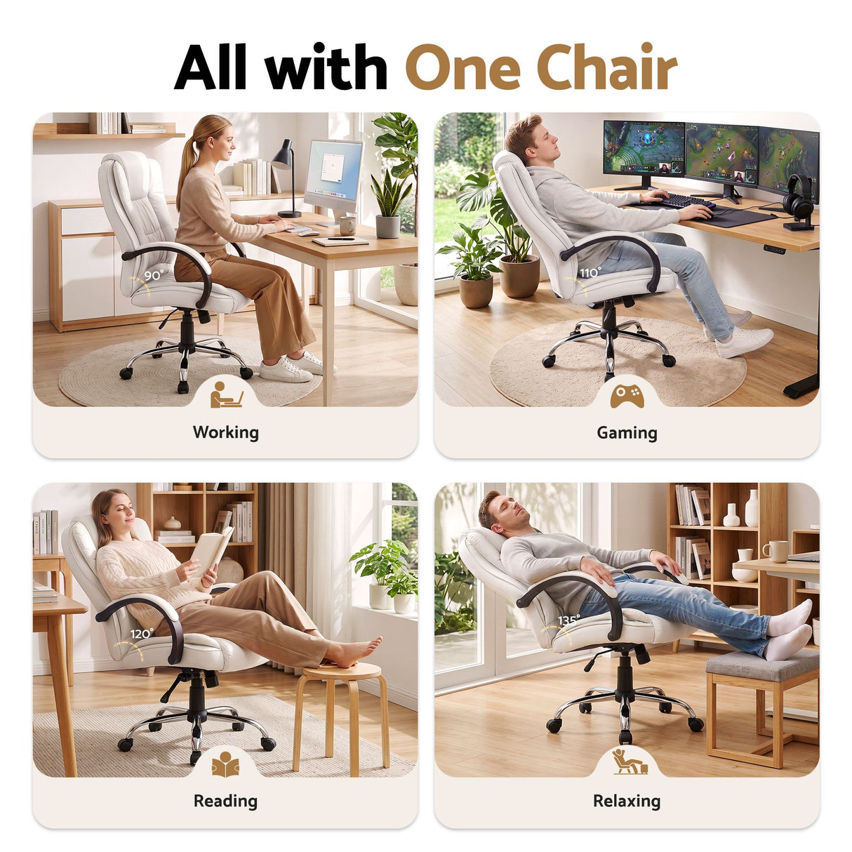 Margaret River white faux leather executive office chair