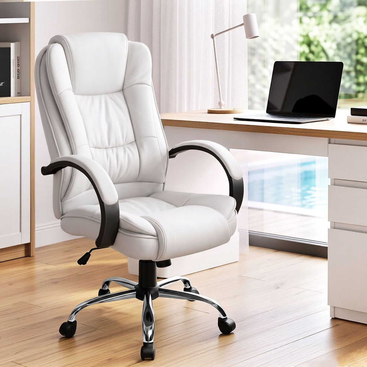 Margaret River white faux leather executive office chair