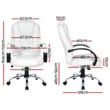 Artiss White Executive PU Leather Office Chair Premium High-Back — Allure Home Collections