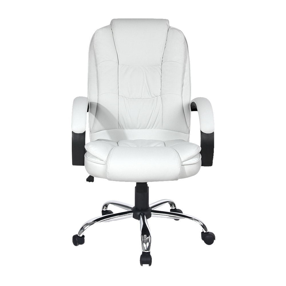 Artiss White Executive PU Leather Office Chair Premium High-Back — Allure Home Collections