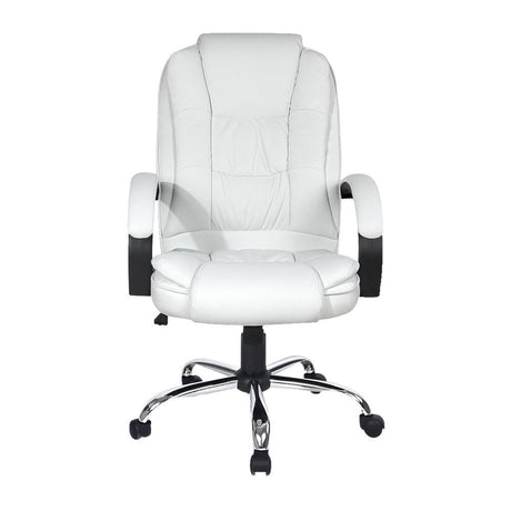 Artiss White Executive PU Leather Office Chair Premium High-Back — Allure Home Collections