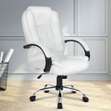 Artiss White Executive PU Leather Office Chair Premium High-Back — Allure Home Collections