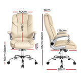 Northampton beige executive office chair in faux leather