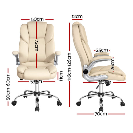 Northampton beige executive office chair in faux leather