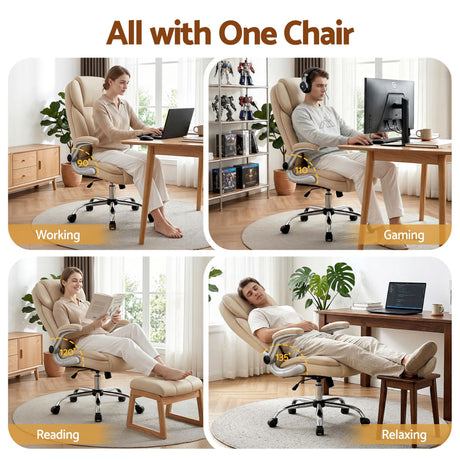 Northampton beige executive office chair in faux leather