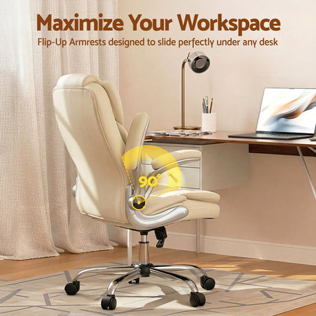 Northampton beige executive office chair in faux leather