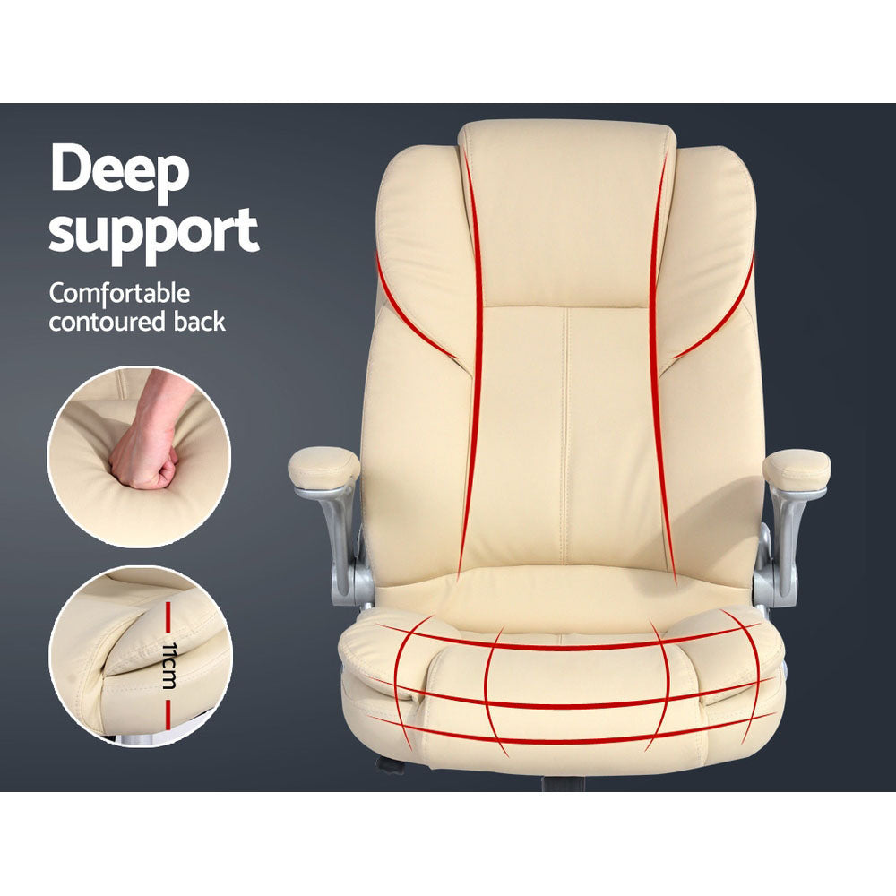 Artiss Executive Leather Office Chair - Beige