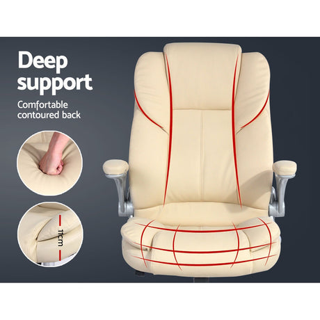 Artiss Executive Leather Office Chair - Beige