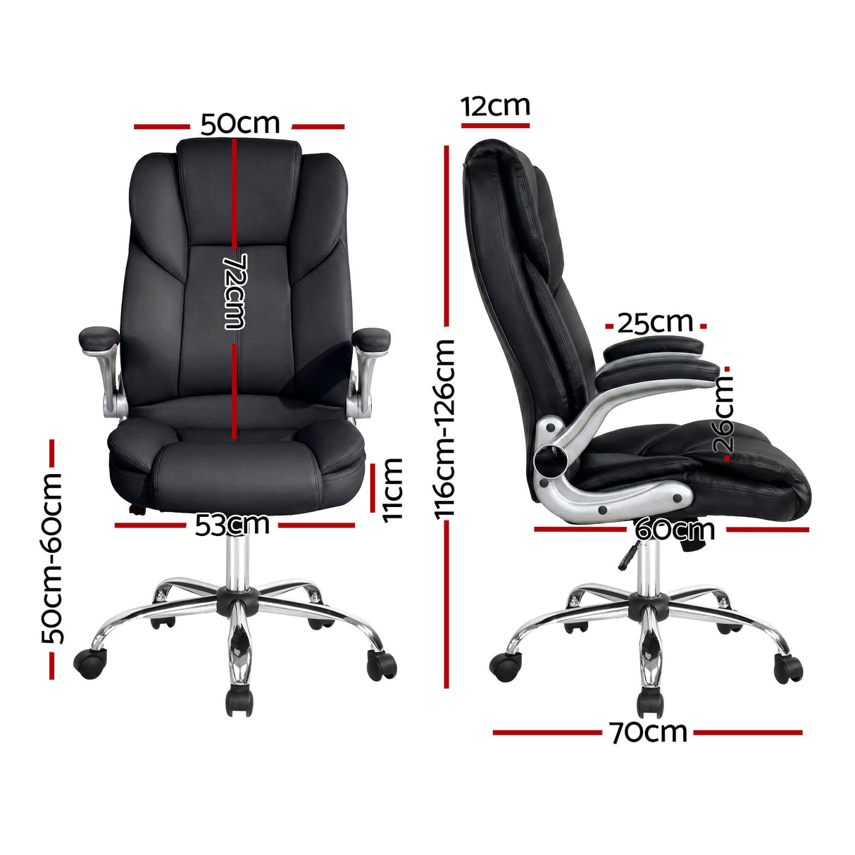 Northampton black executive office chair in faux leather