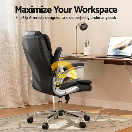 Northampton black executive office chair in faux leather