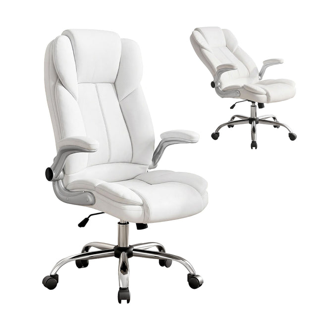 Northampton white executive office chair in faux leather