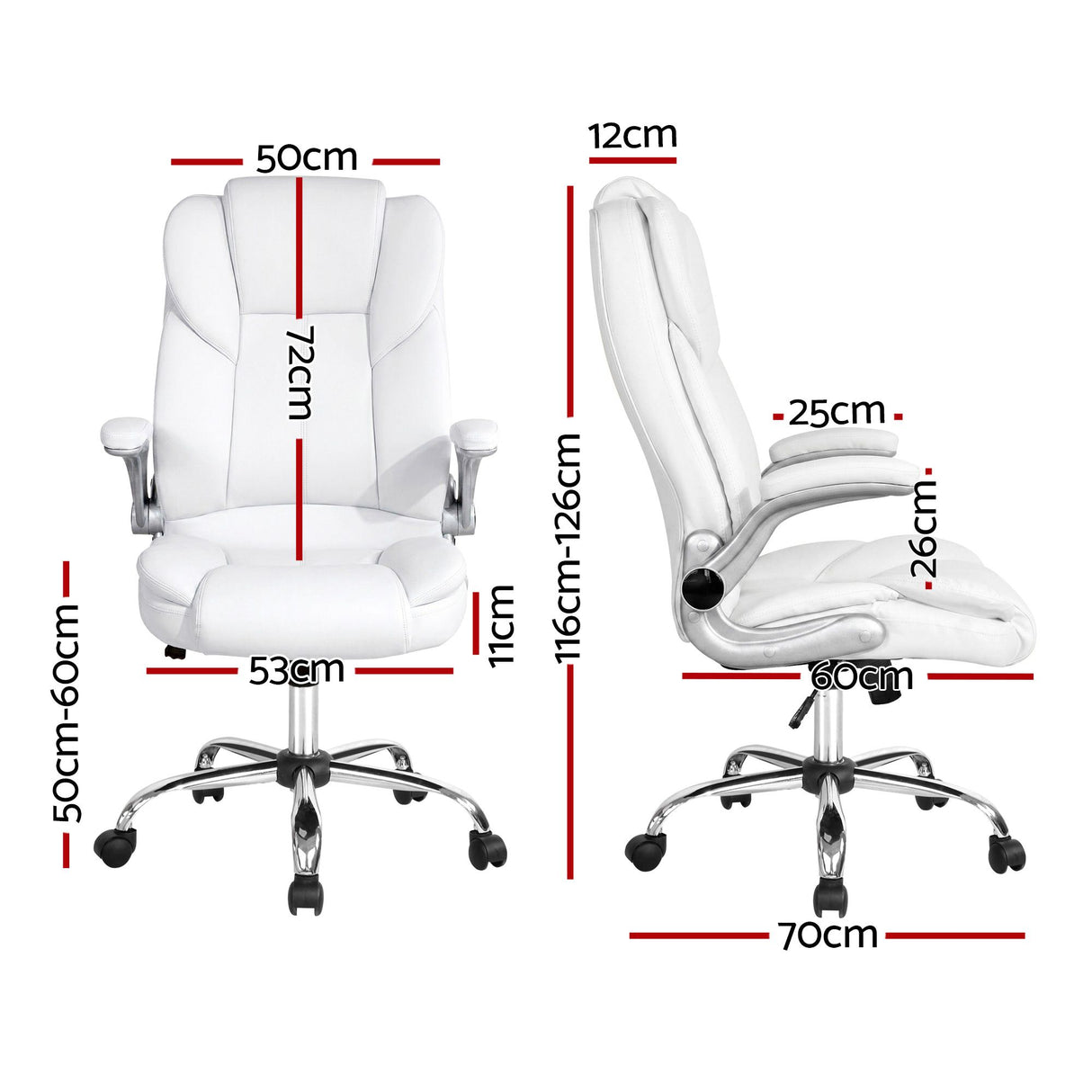 Northampton white executive office chair in faux leather