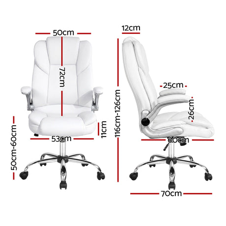 Northampton white executive office chair in faux leather
