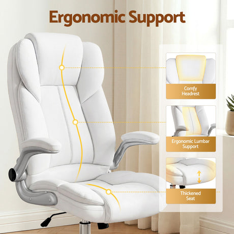 Northampton white executive office chair in faux leather