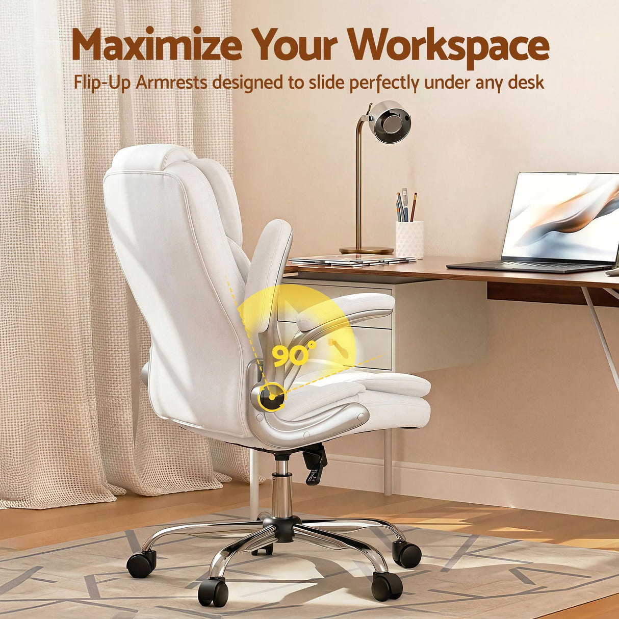 Northampton white executive office chair in faux leather