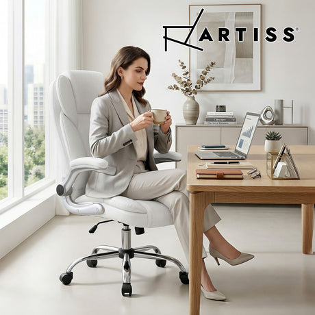 Northampton white executive office chair in faux leather