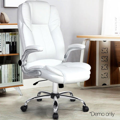 Northampton white executive office chair in faux leather