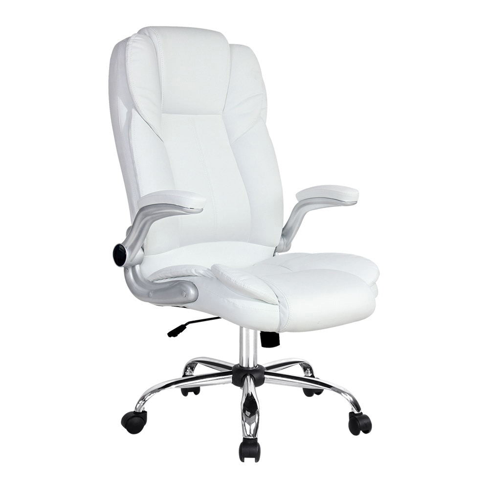 Artiss White Executive PU Leather Office Chair High-Back with Tilt Function — Allure Home Collections