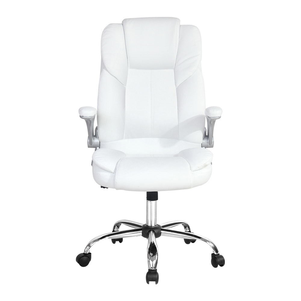 Artiss White Executive PU Leather Office Chair High-Back with Tilt Function — Allure Home Collections