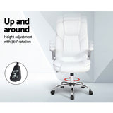 Artiss White Executive PU Leather Office Chair High-Back with Tilt Function — Allure Home Collections