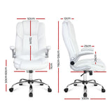 Artiss White Executive PU Leather Office Chair High-Back with Tilt Function — Allure Home Collections