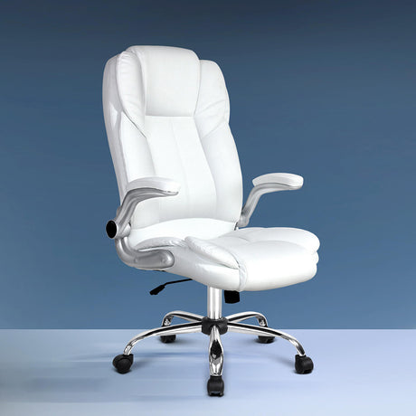 Artiss White Executive PU Leather Office Chair High-Back with Tilt Function — Allure Home Collections
