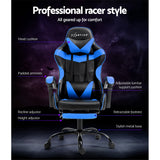 Margaret Gaming Recliner, Blue, view 4